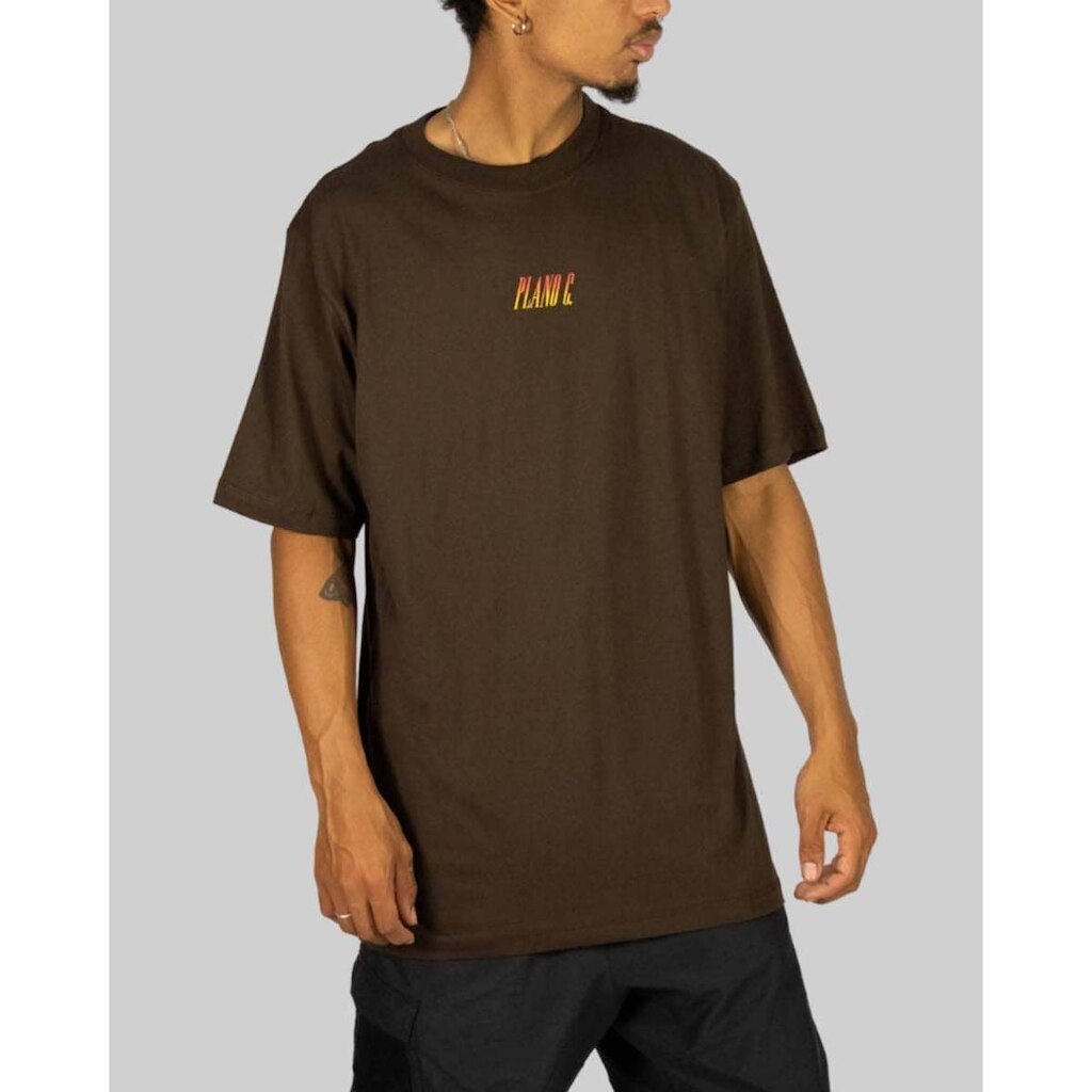Camiseta Plano C Flames - Brown (Marrom Expresso)