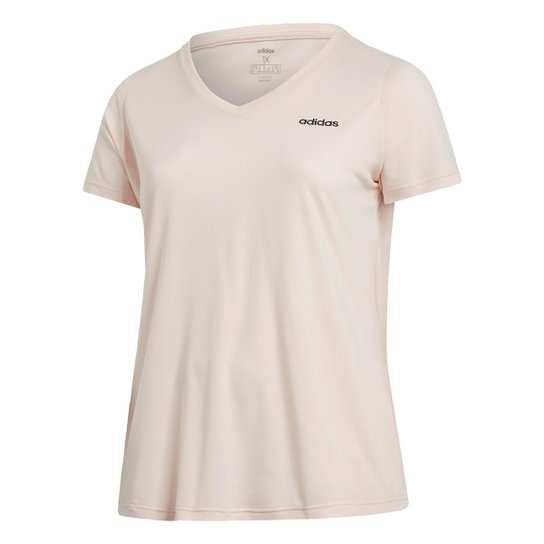 Camiseta Plus Size Adidas Designed 2 Move Feminina - Rosa+Preto Menor preço em Camiseta Plus Size Adidas Designed 2 Move Feminina - Rosa+Preto