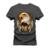 Camiseta Plus Size Algodão Confortável Malha Mácia Estampada Aguia Penas - Grafite
