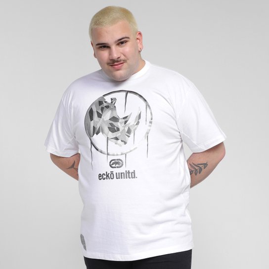 Camiseta Plus Size Ecko Sule Masculina - Branco Menor preço em Camiseta Plus Size Ecko Sule Masculina - Branco