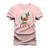 Camiseta Plus Size Estampada 100% Algodão Unissex T-shirt Confortável Café V C Y - Rosa