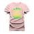 Camiseta Plus Size Estampada Algodão Unissex Macia Os Guri - Rosa
