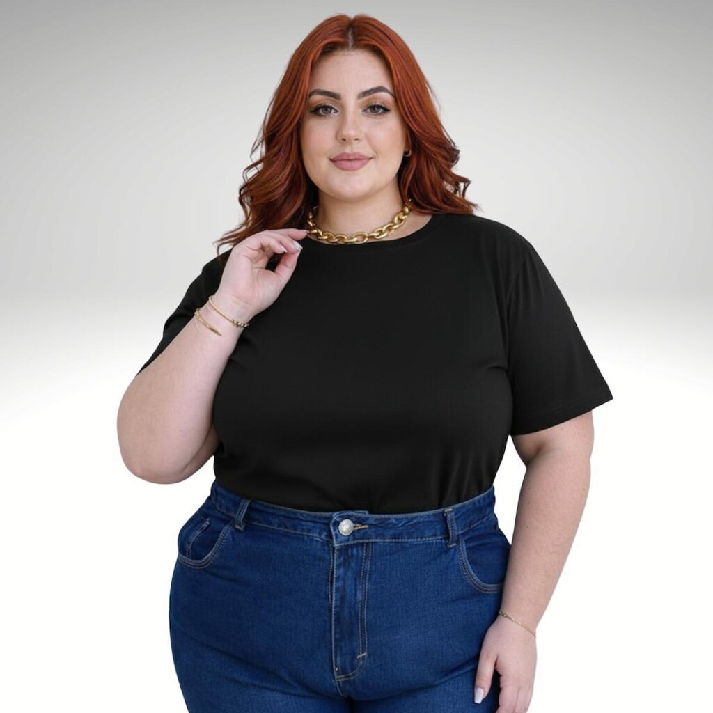 Camiseta Plus Size Feminina Algodão Estilosa Moderna