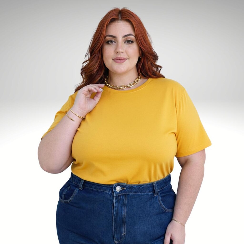 Camiseta Plus Size Feminina Algodão Estilosa Moderna