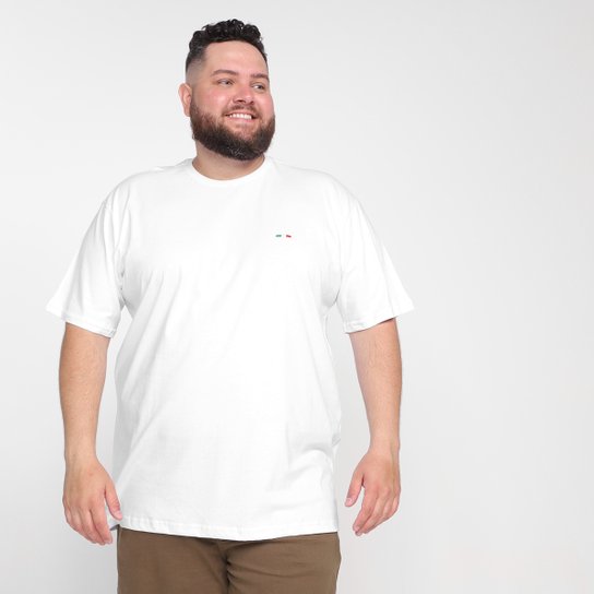 Camiseta Plus Size Industrie Básica Masculina - Branco Menor preço em Camiseta Plus Size Industrie Básica Masculina - Branco