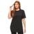 Camiseta Plus Size Longline Feminina Oversized Manga Curta-BRANCO-G4 - Preto