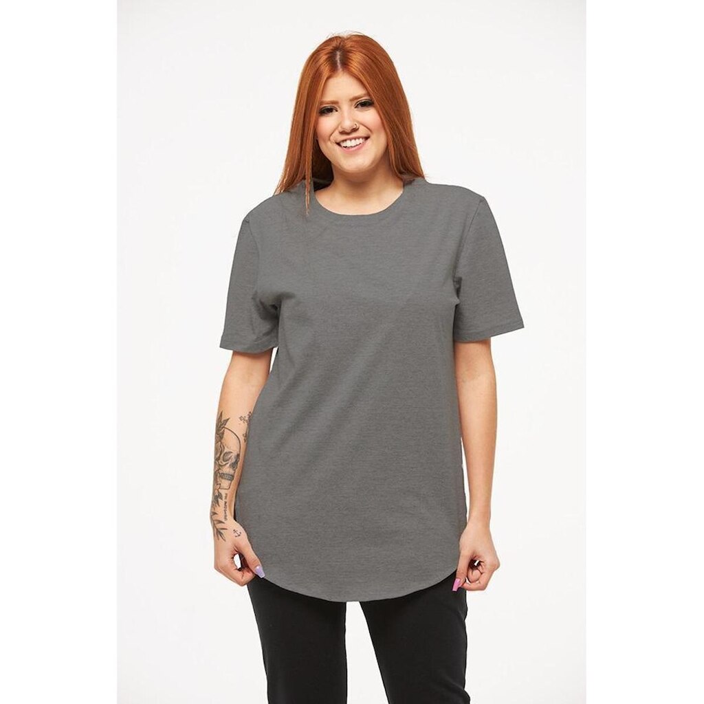 Camiseta Plus Size Longline Feminina Oversized Manga Curta-BRANCO-G4