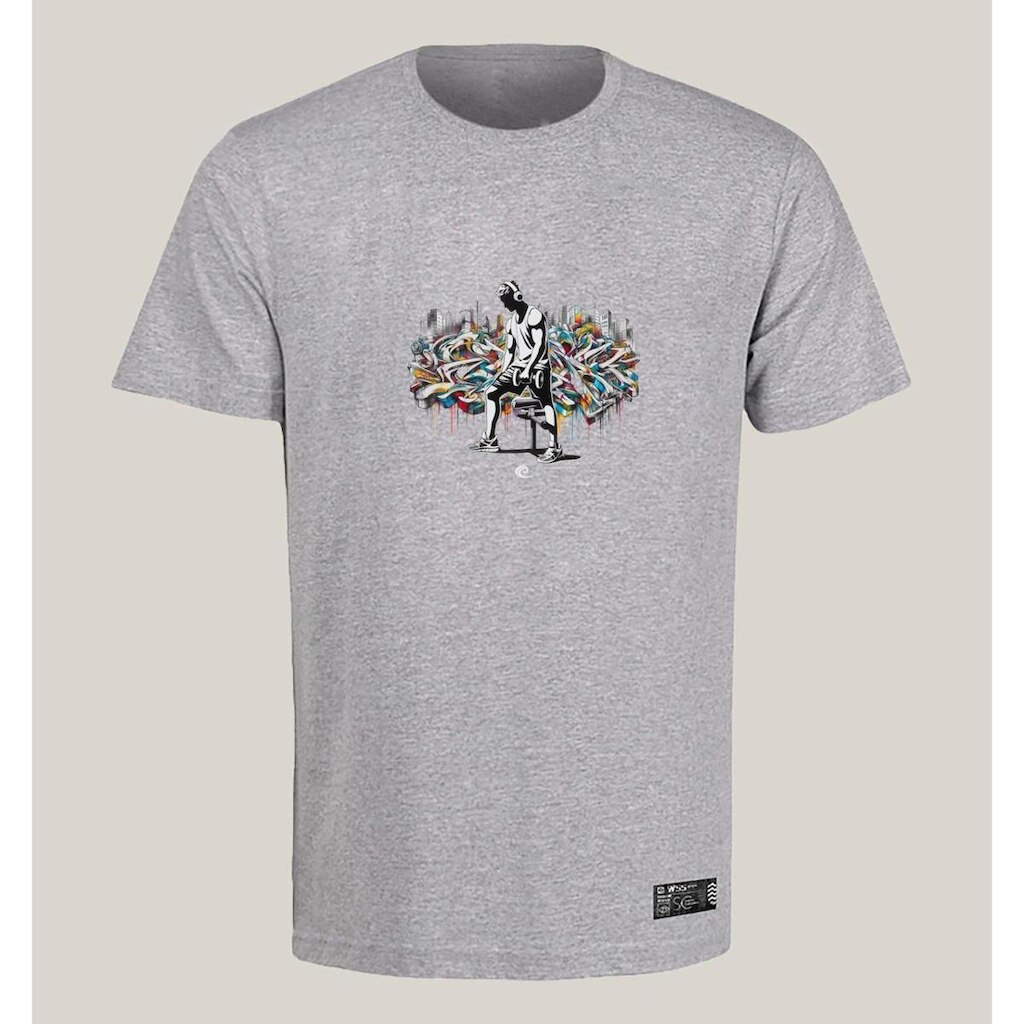 Camiseta Plus Size Masculina Academia Algodão Prime WSS Gym Graffiti