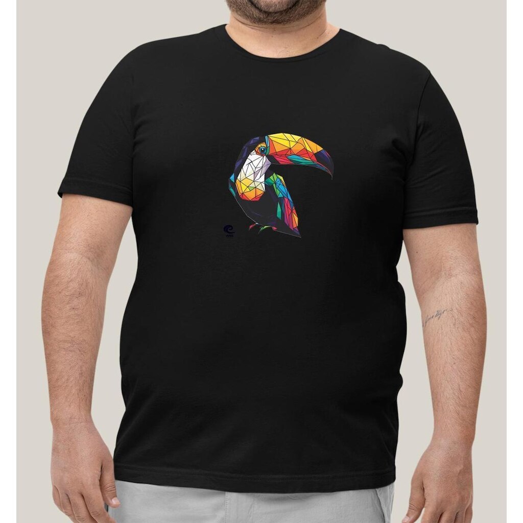 Camiseta Plus Size Masculino Algodão Prime WSS Toucan Delight