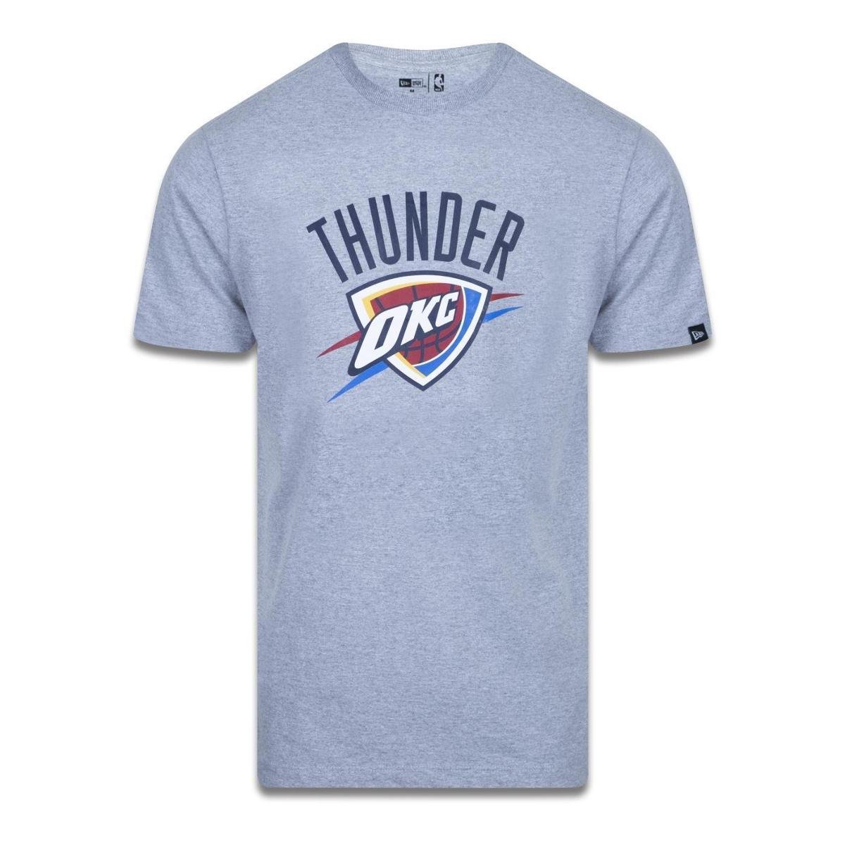 CAMISETA PLUS SIZE REGULAR MANGA CURTA OKLAHOMA CITY THUNDER LOGO MESCLA CINZA NEW ERA Menor preço em CAMISETA PLUS SIZE REGULAR MANGA CURTA OKLAHOMA CITY THUNDER LOGO MESCLA CINZA NEW ERA