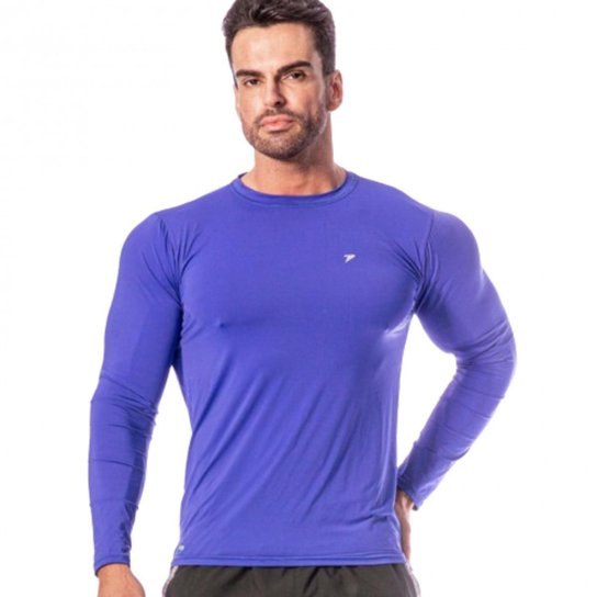 CAMISETA POKER PROTECAO UV 50 COMFORT II MASCULINA Azul Netshoes