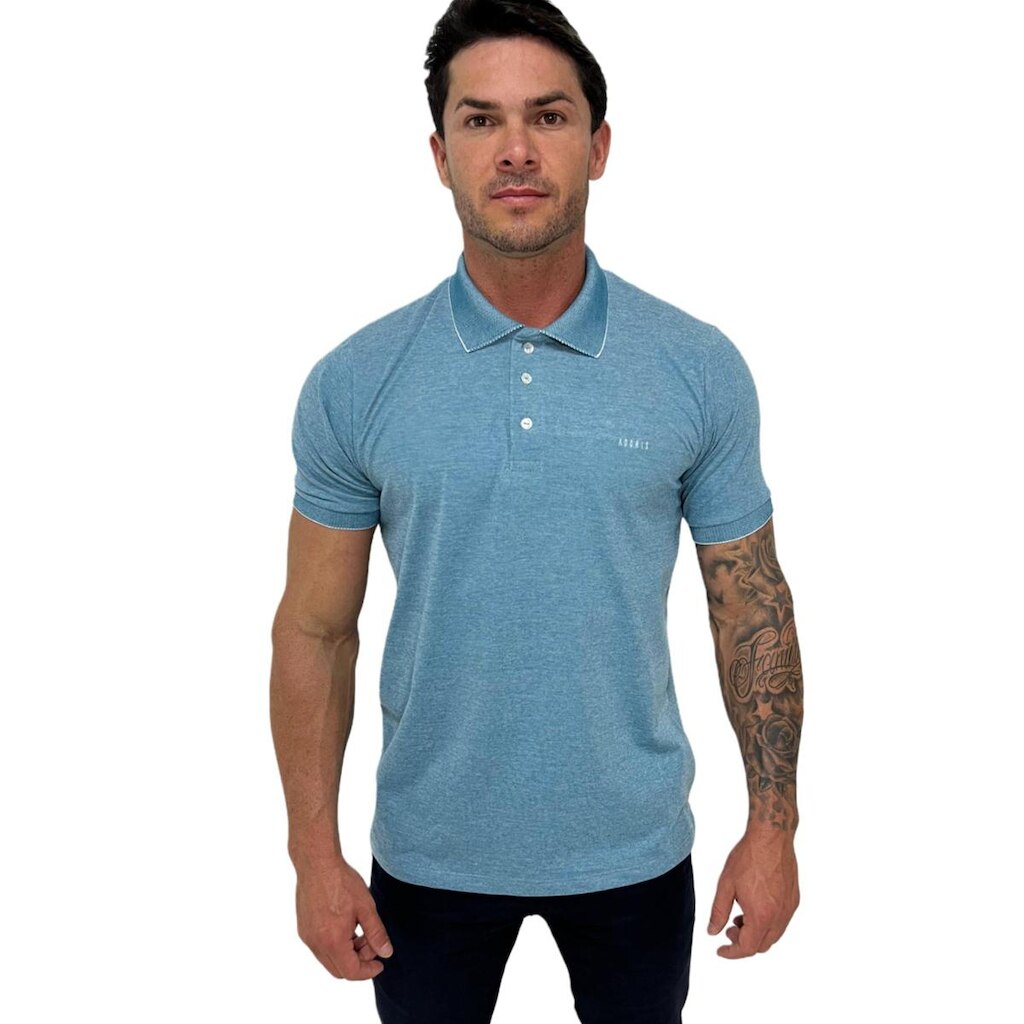 Camiseta Polo Azul Mescla
