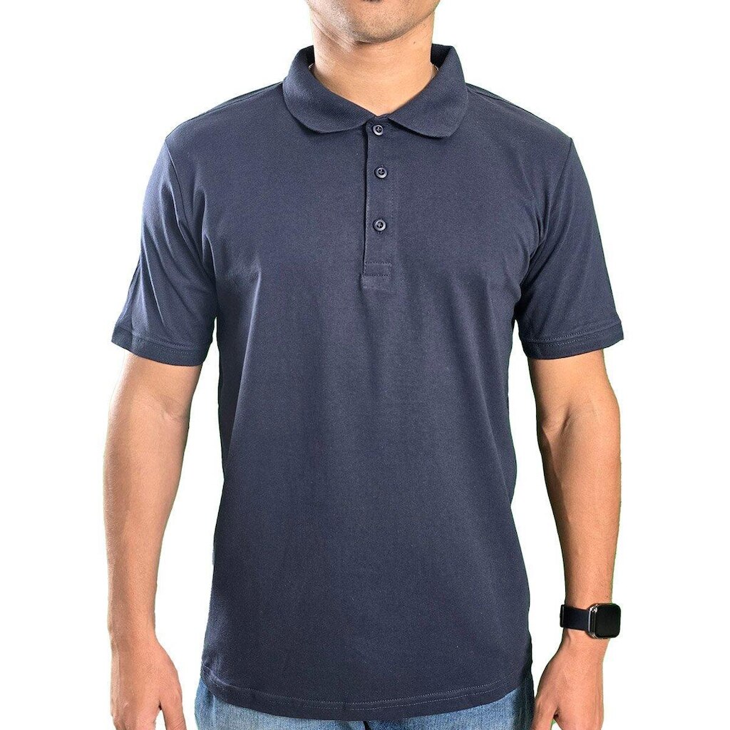 Camiseta Polo Colisão Manga Curta Masculina Básica Algodão