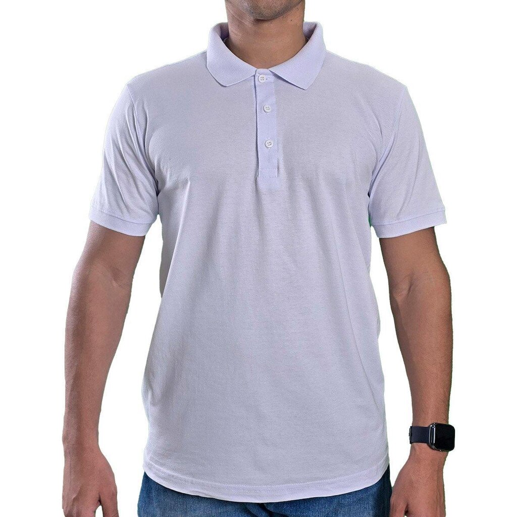 Camiseta Polo Colisão Manga Curta Masculina Básica Algodão