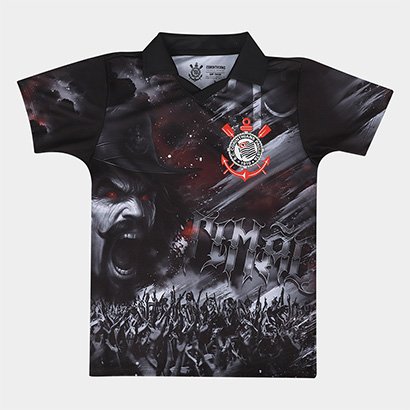 Camiseta Polo Infantil Corinthians Quebrada - Unissex