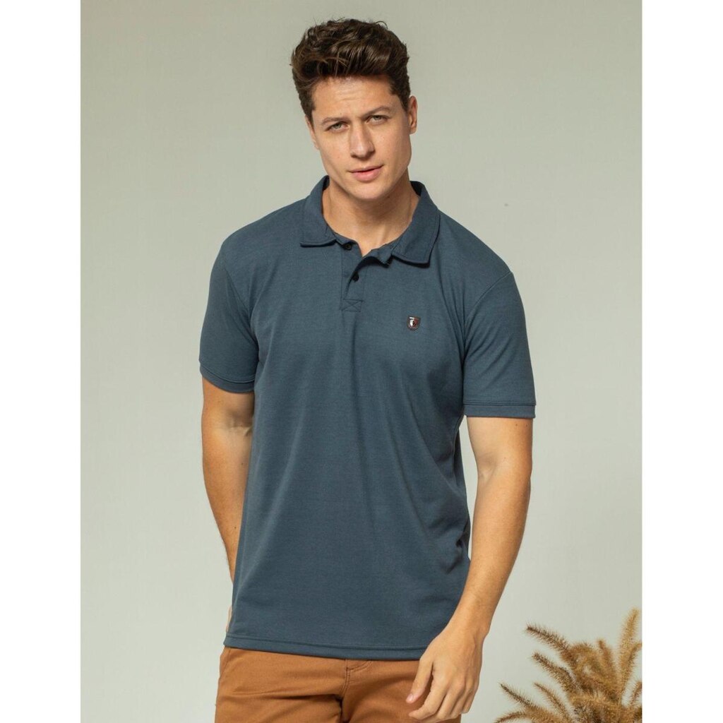 Camiseta Polo Masculina Malha Piquet Texturizada Elegante
