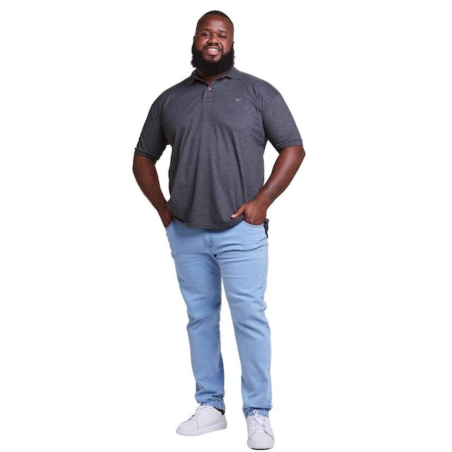 Camiseta Polo Masculina Plus Size