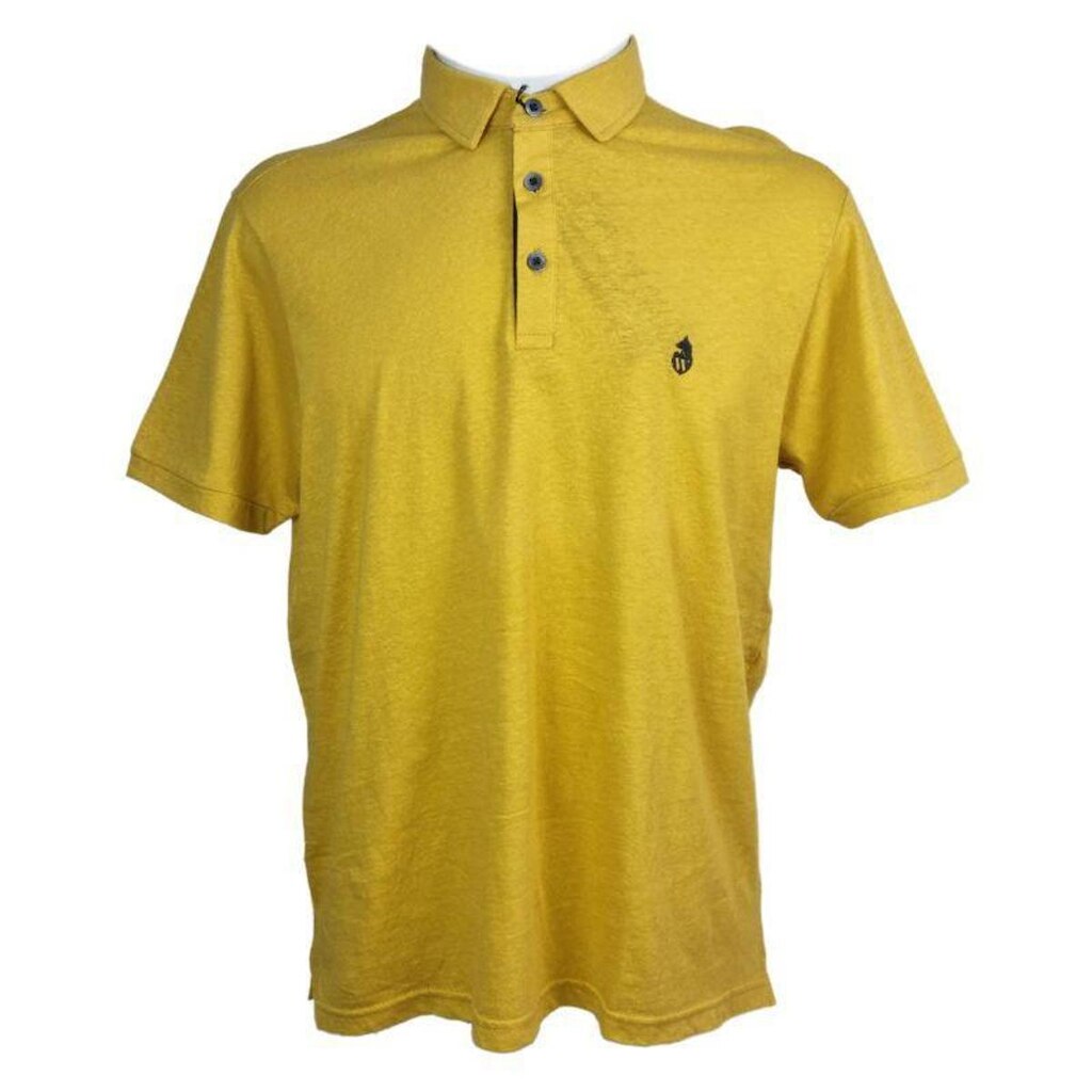 Camiseta Polo Masculina Wolf 100% Algodão Mostarda