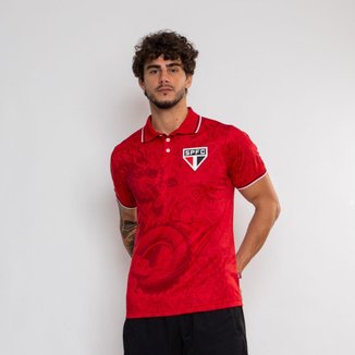 Camiseta Polo Oficial São Paulo Escudo Masculina