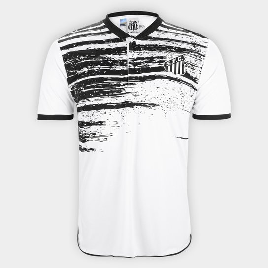 Camiseta Polo Santos Fiance Masculina - Branco Menor preço em Camiseta Polo Santos Fiance Masculina - Branco