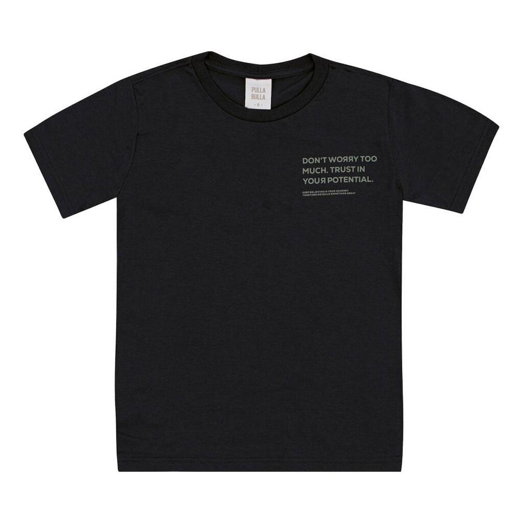 Camiseta Preto Infantil Pulla Bulla Menino - 53455-51