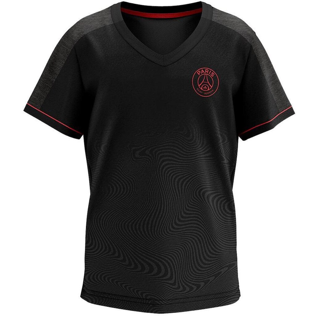 Camiseta PSG Paris Saint Germain Polygon Preta Infantil Juvenil