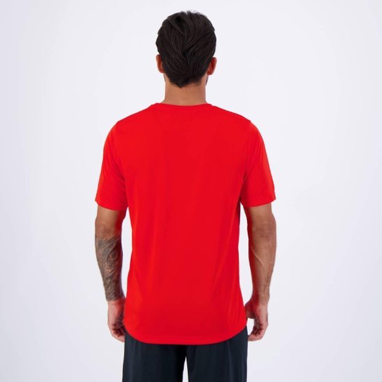 Camiseta Puma Active Small Logo Vermelha e Preta