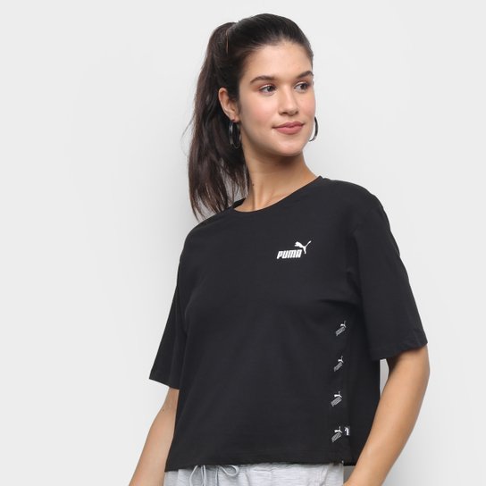 Camiseta Puma Amplified Feminina - Preto Menor preço em Camiseta Puma Amplified Feminina - Preto