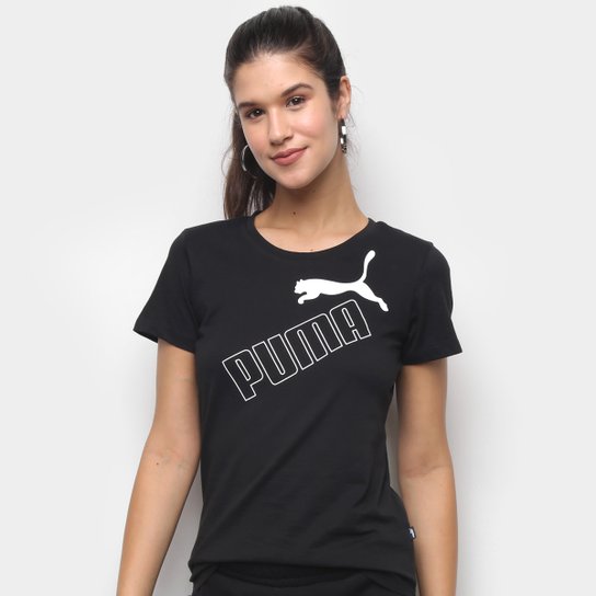 Camiseta Puma Amplified Graphic Feminina - Preto Menor preço em Camiseta Puma Amplified Graphic Feminina - Preto
