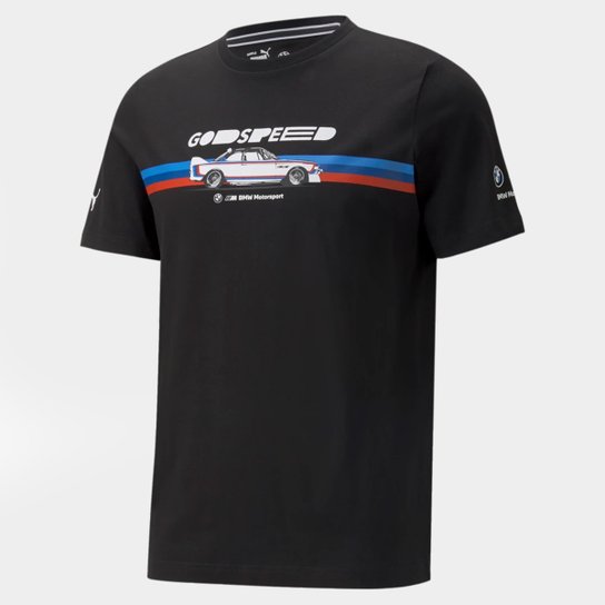 Camiseta Puma BMW M Motorsport Car Graphic Masculina - Preto Menor preço em Camiseta Puma BMW M Motorsport Car Graphic Masculina - Preto