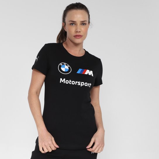 Camiseta Puma BMW M Motorsport Essentials Feminina - Preto Menor preço em Camiseta Puma BMW M Motorsport Essentials Feminina - Preto