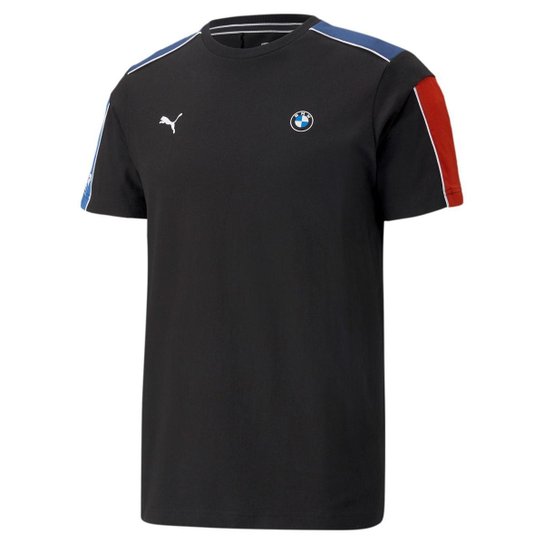 Camiseta Puma BMW MMS T7 Masculino - Preto e Azul - Preto+Azul Menor preço em Camiseta Puma BMW MMS T7 Masculino - Preto e Azul - Preto+Azul