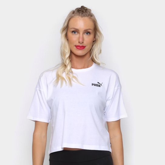 Camiseta Puma Cropped Small Logo Feminina - Branco Menor preço em Camiseta Puma Cropped Small Logo Feminina - Branco