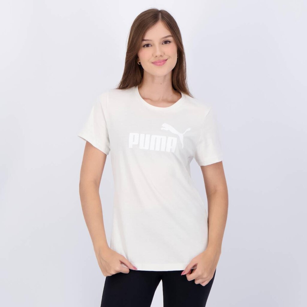 Camiseta Puma ESS Logo Tee Feminina Off White
