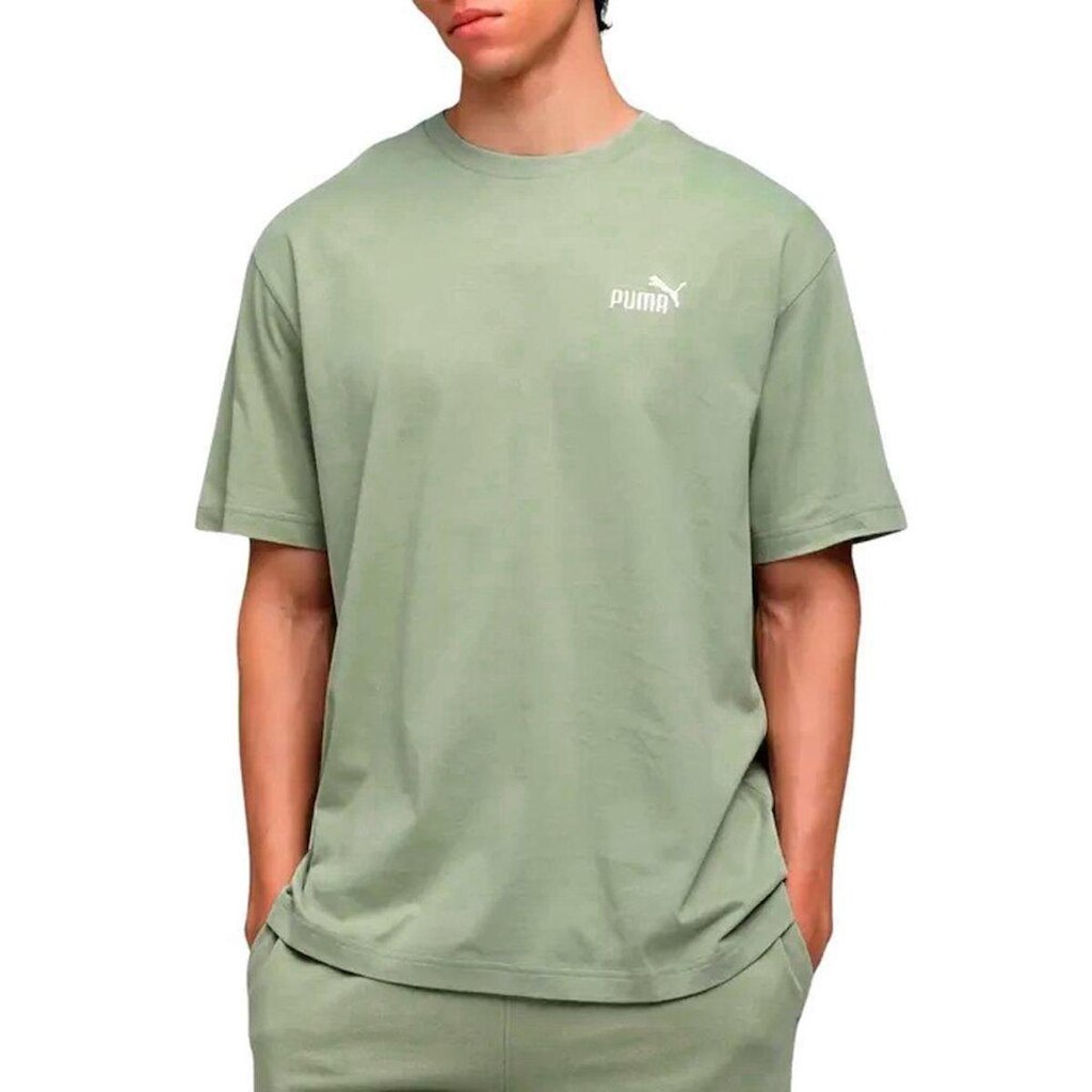 Camiseta Puma Ess Relaxed No.1 Logo Lux Army Masculina