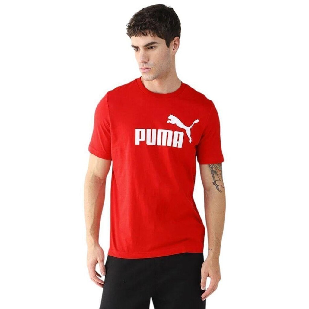 Camiseta Puma Essentials NO. 1 Logo Masculina - Vermelho 3GG