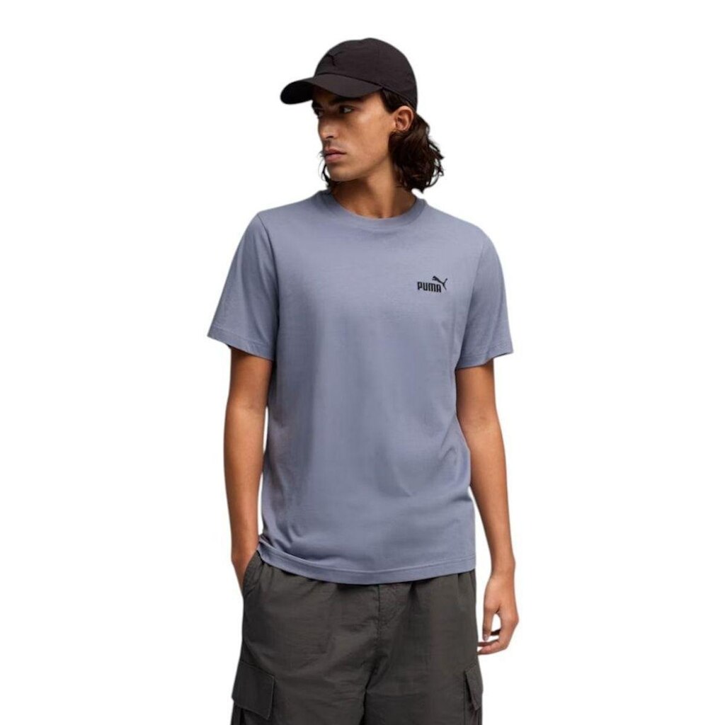 Camiseta Puma Essentials Small No. 1 Logo Masculina - Cinza e Preto 4GG