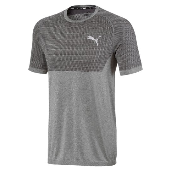Camiseta Puma Evoknit Basic Masculina - Cinza Menor preço em Camiseta Puma Evoknit Basic Masculina - Cinza