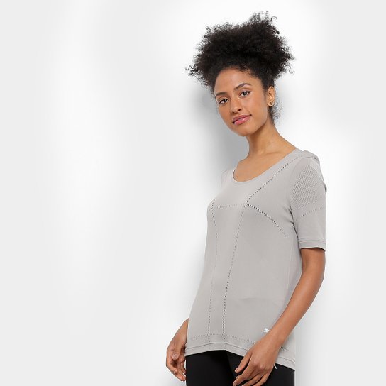 Camiseta Puma Evoknit Seamless Feminina - Areia