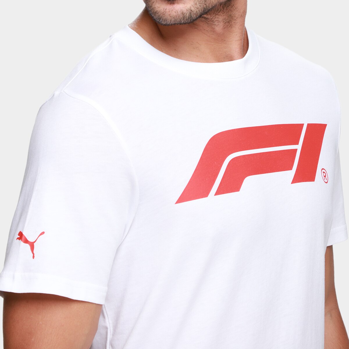 Camiseta Puma F1 Ess Logo Masculino - Branco