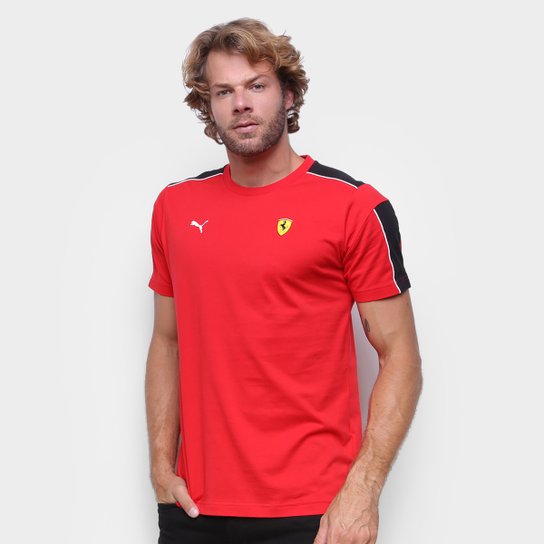 Camiseta Puma Ferrari Race T7 Masculina - Vermelho Menor preço em Camiseta Puma Ferrari Race T7 Masculina - Vermelho
