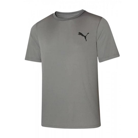 Camiseta Puma Masculina Treino Active Small Logo Tee 22 - Cinza+Preto Menor preço em Camiseta Puma Masculina Treino Active Small Logo Tee 22 - Cinza+Preto