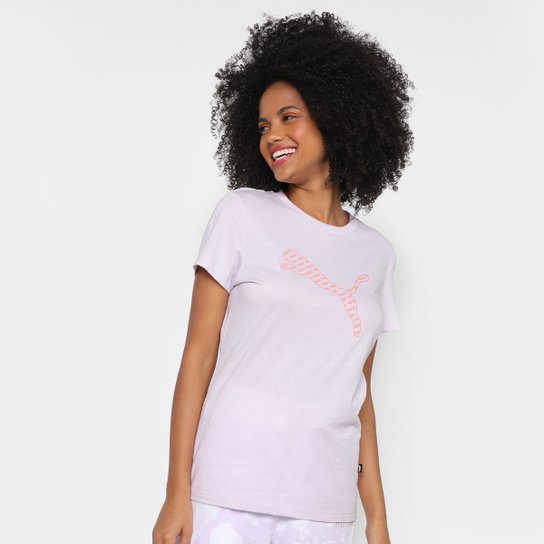 Camiseta Puma Power Graphic Feminina - Lilás Menor preço em Camiseta Puma Power Graphic Feminina - Lilás