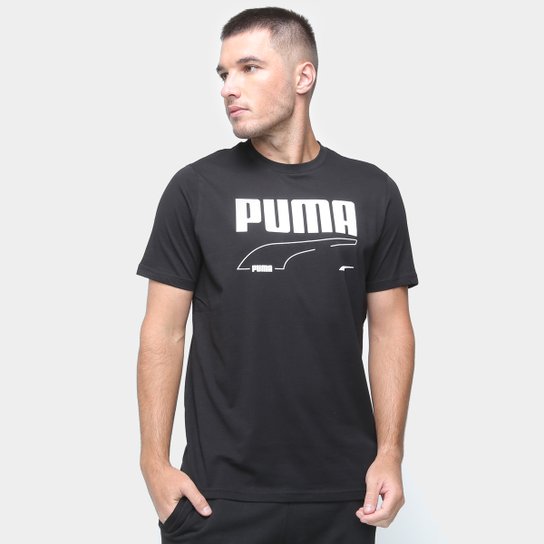 Camiseta Puma Rebel Masculina - Preto Menor preço em Camiseta Puma Rebel Masculina - Preto