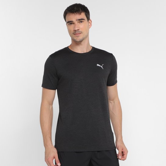 Camiseta Puma Run Favorite Heather - Preto Menor preço em Camiseta Puma Run Favorite Heather - Preto