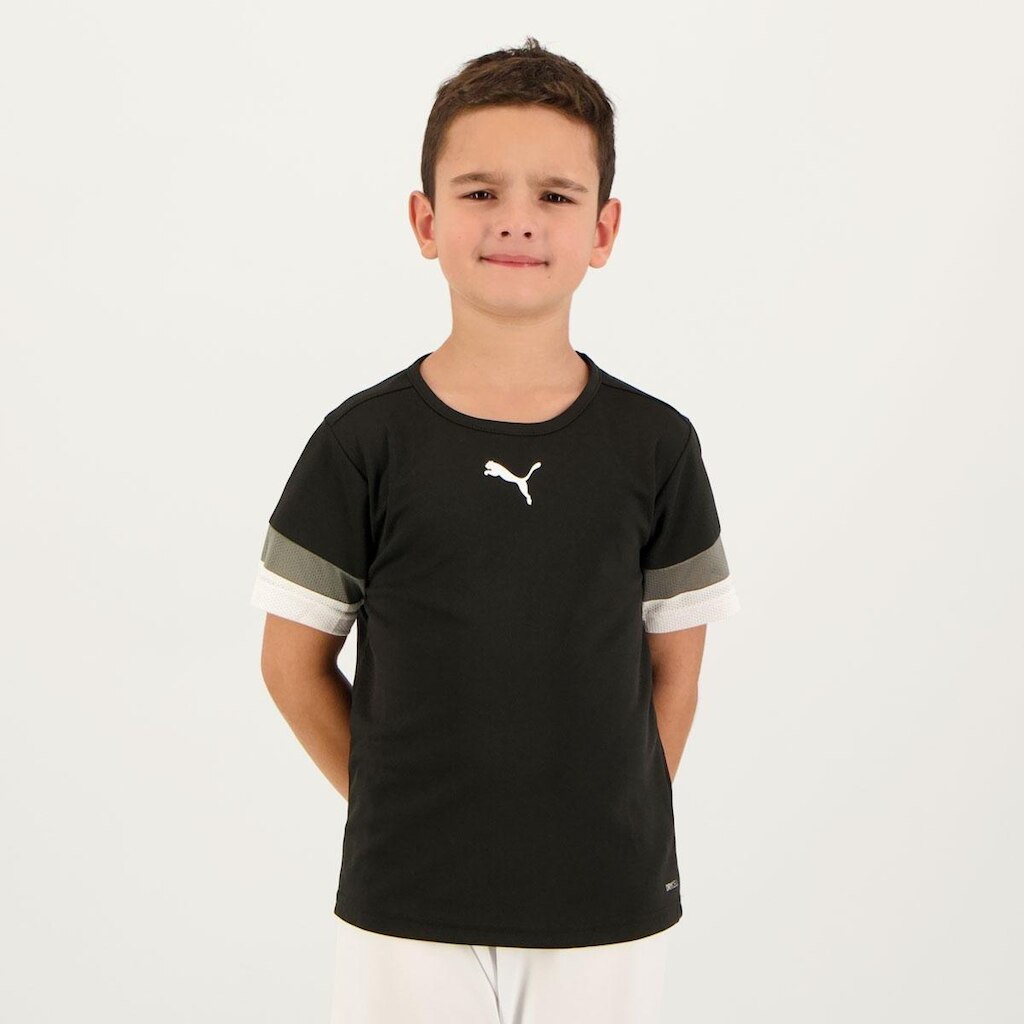 Camiseta Puma Team Rise Juvenil Preta