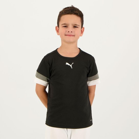 Camiseta Puma Team Rise Juvenil Preta - Preto Menor preço em Camiseta Puma Team Rise Juvenil Preta - Preto