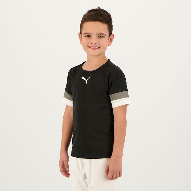 Camiseta Puma Team Rise Juvenil Preta