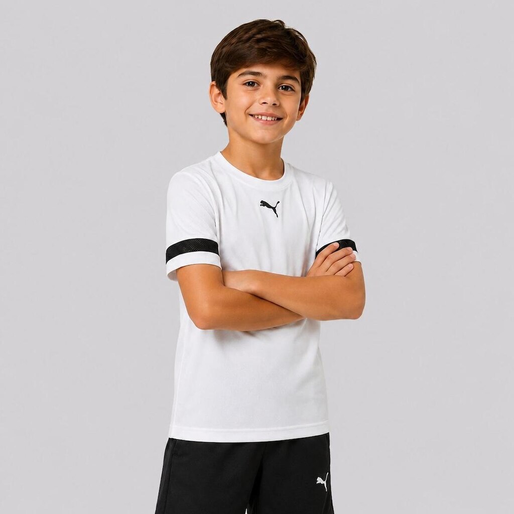 Camiseta Puma TeamRise Juvenil Branca