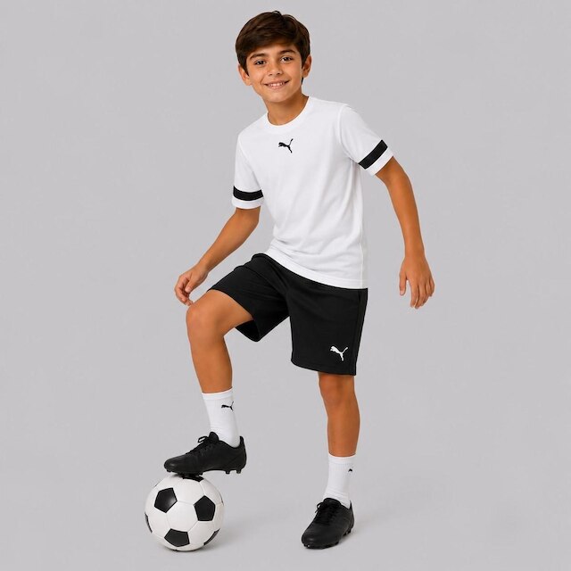 Camiseta Puma TeamRise Juvenil Branca